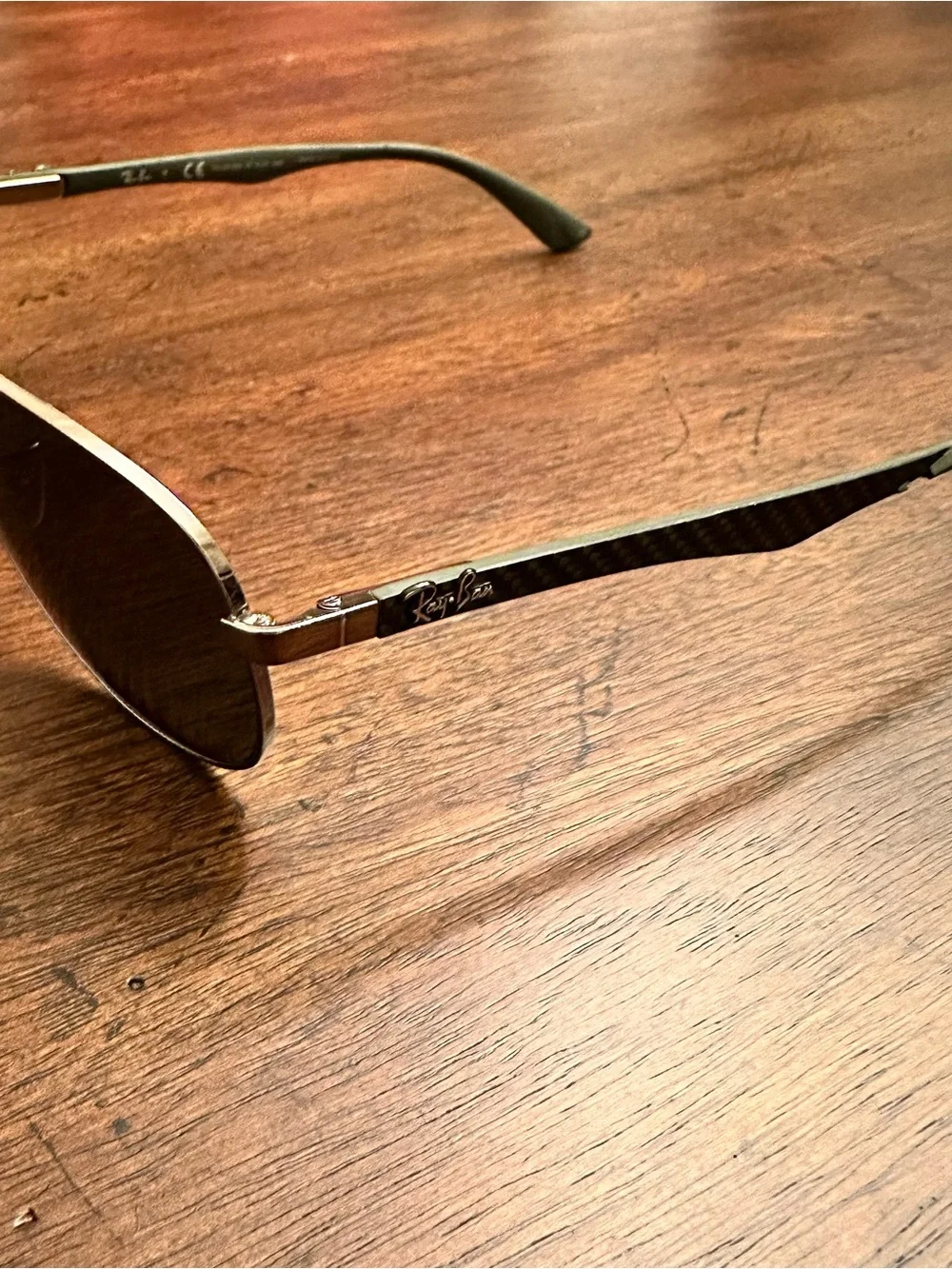 Carbon Fibre - RB8313 004/N5 61-13 - Polished Gunmetal - Green Polarized